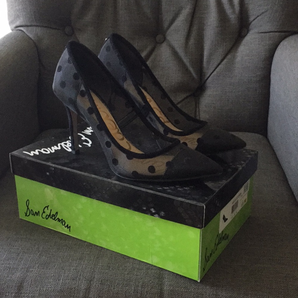 Sam Edelman Hazel, Black Dotted Mesh